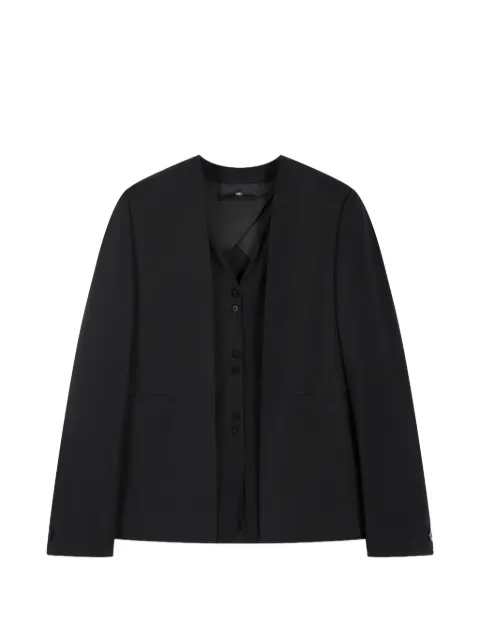 JUNLI layered collarless jacket