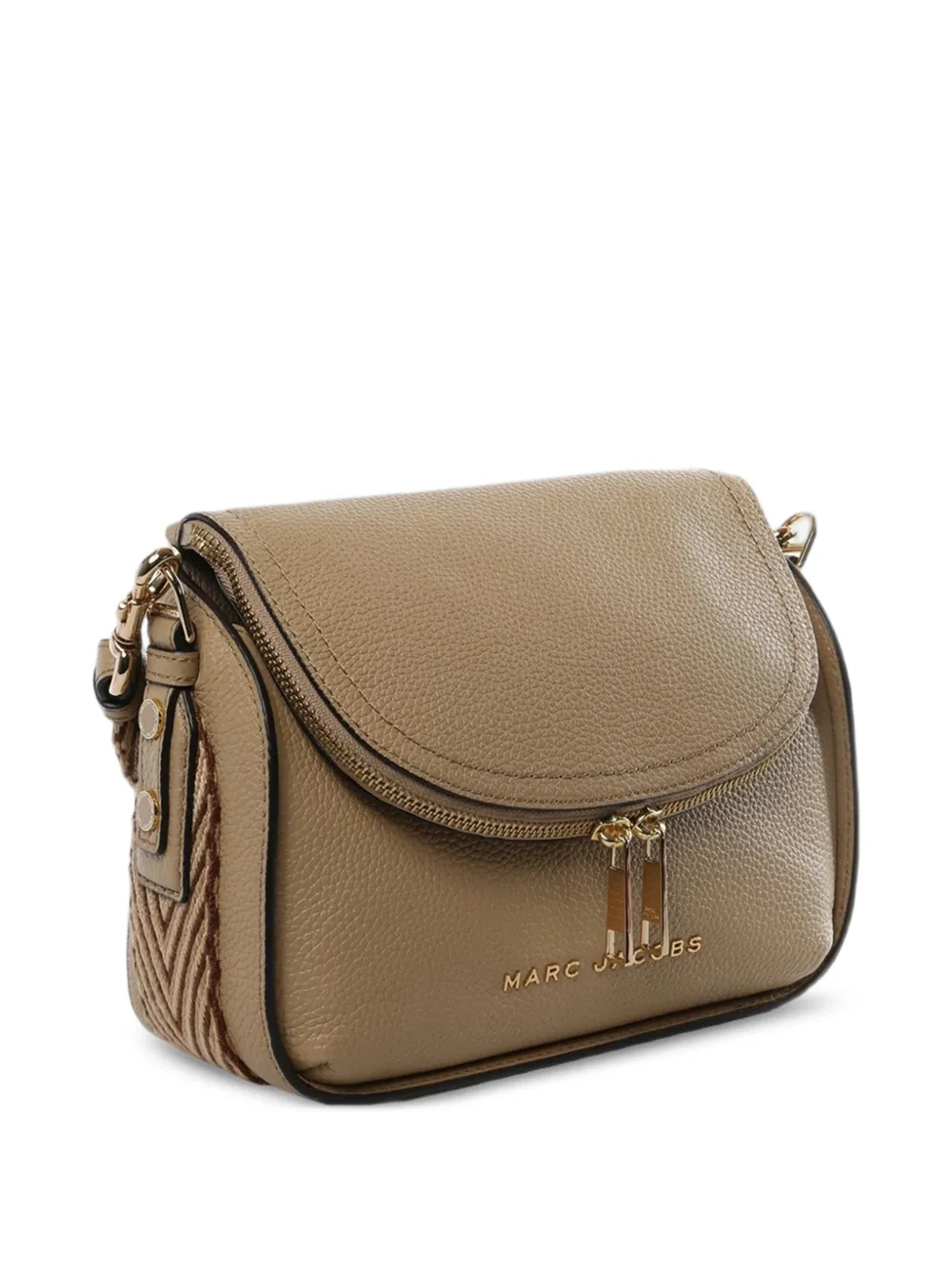 Marc Jacobs Leren crossbodytas met rits Beige