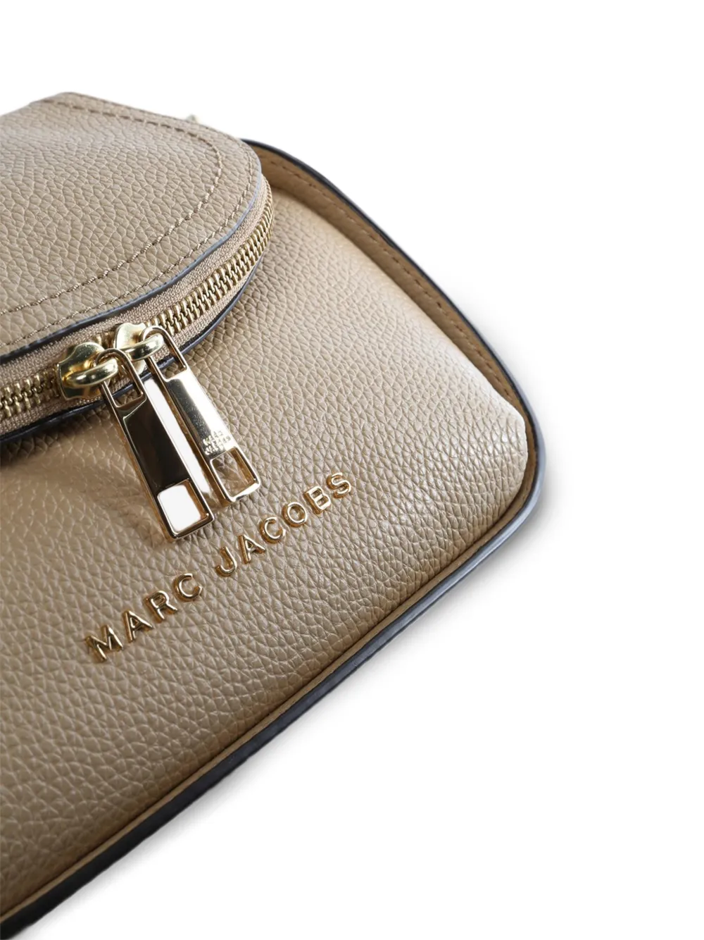 Marc Jacobs Leren crossbodytas met rits Beige
