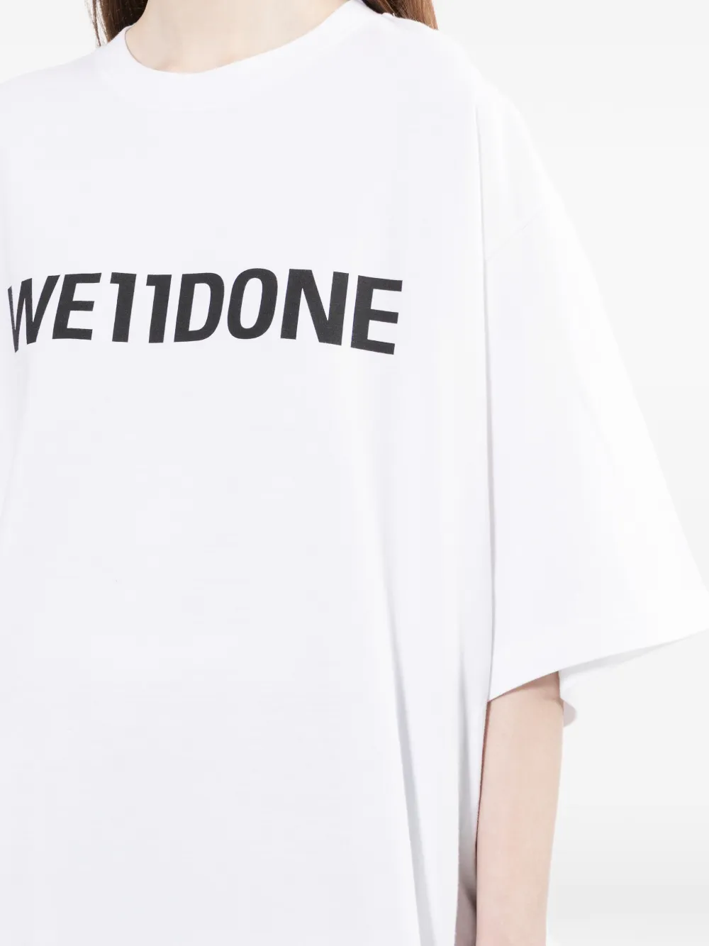 We11done T-shirt met logo Wit