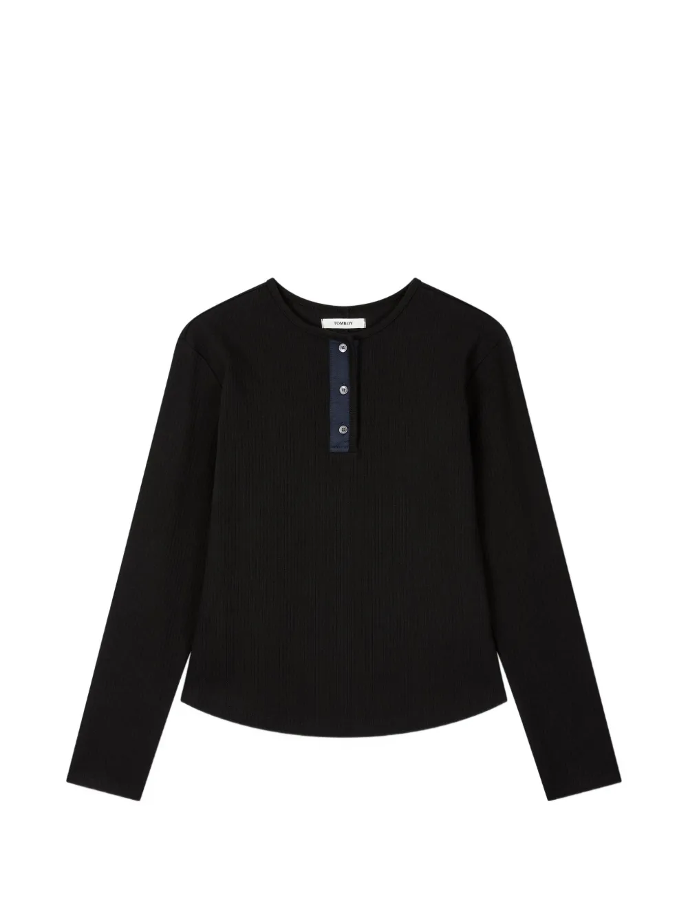 TOMBOY ribbed long-sleeve top - Nero