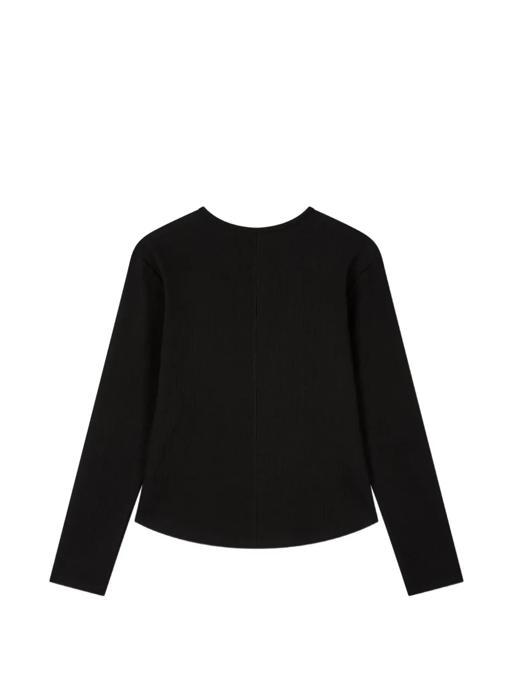  Tomboy Ribbed Long-sleeve Top - Black 