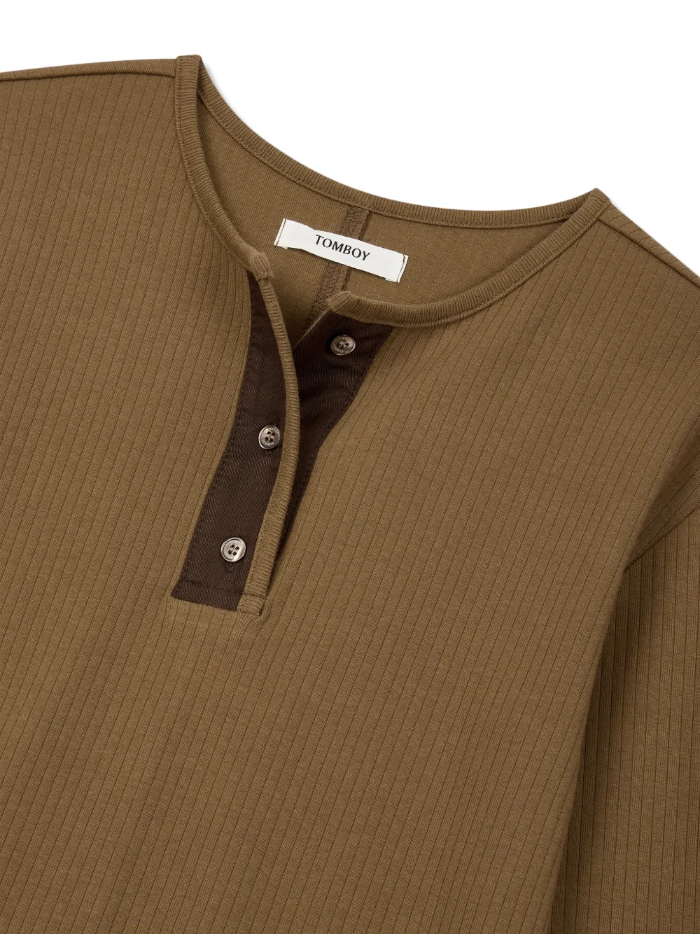  Tomboy Ribbed Top - Brown 