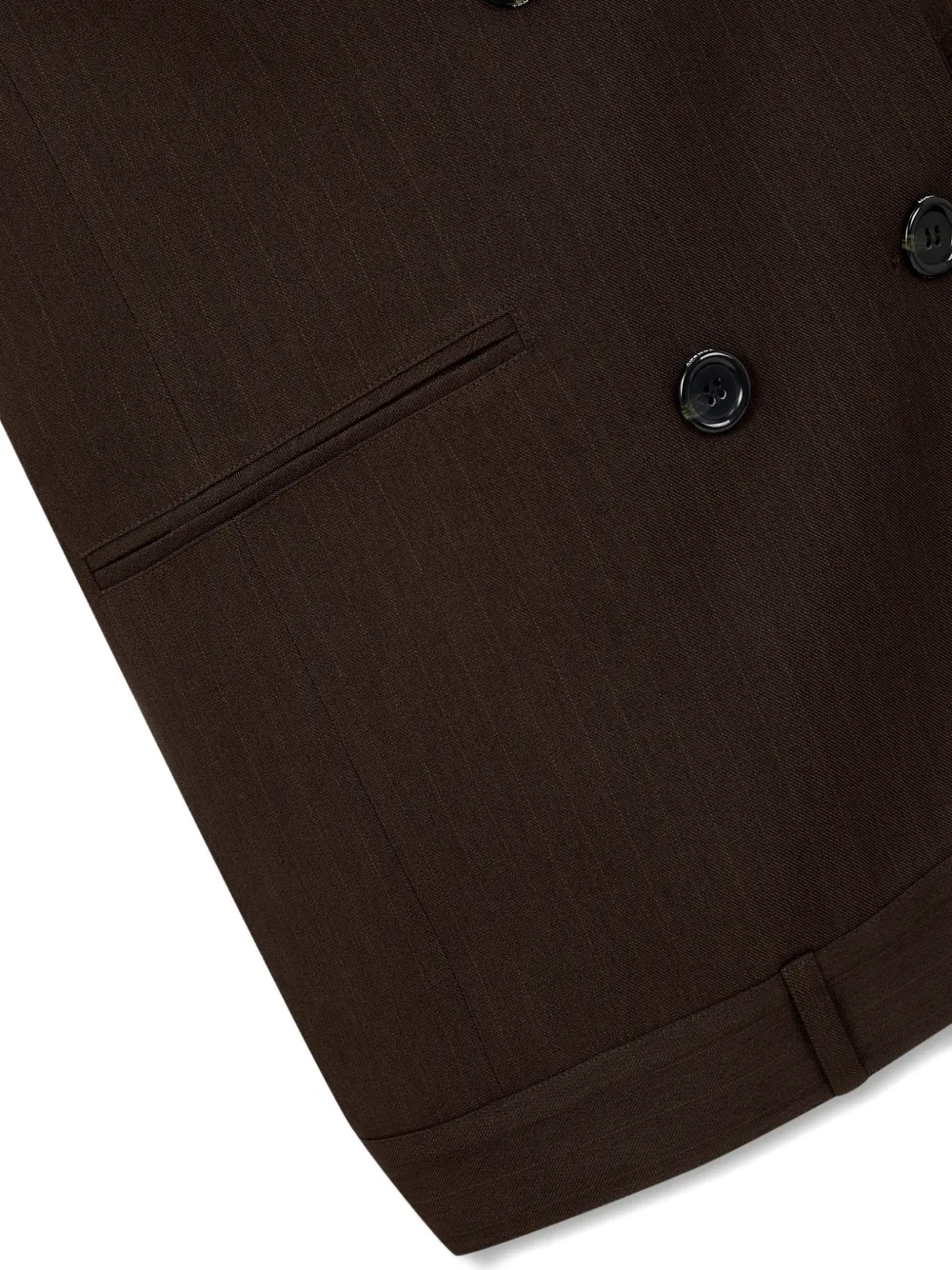 TOMBOY Gestreepte blazer met dubbele rij knopen Bruin