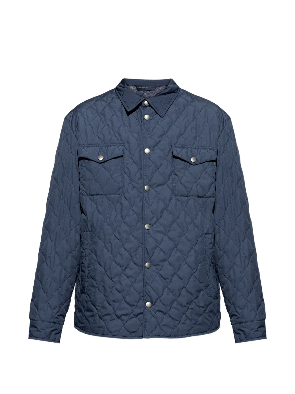 ETRO quilted pocket overshirt - Blu