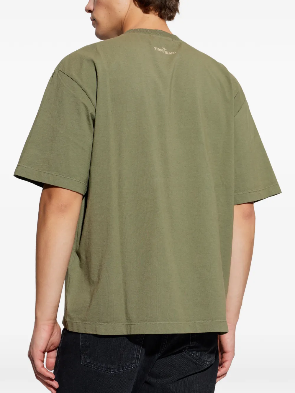 Stone Island T-shirt met geborduurd logo Groen