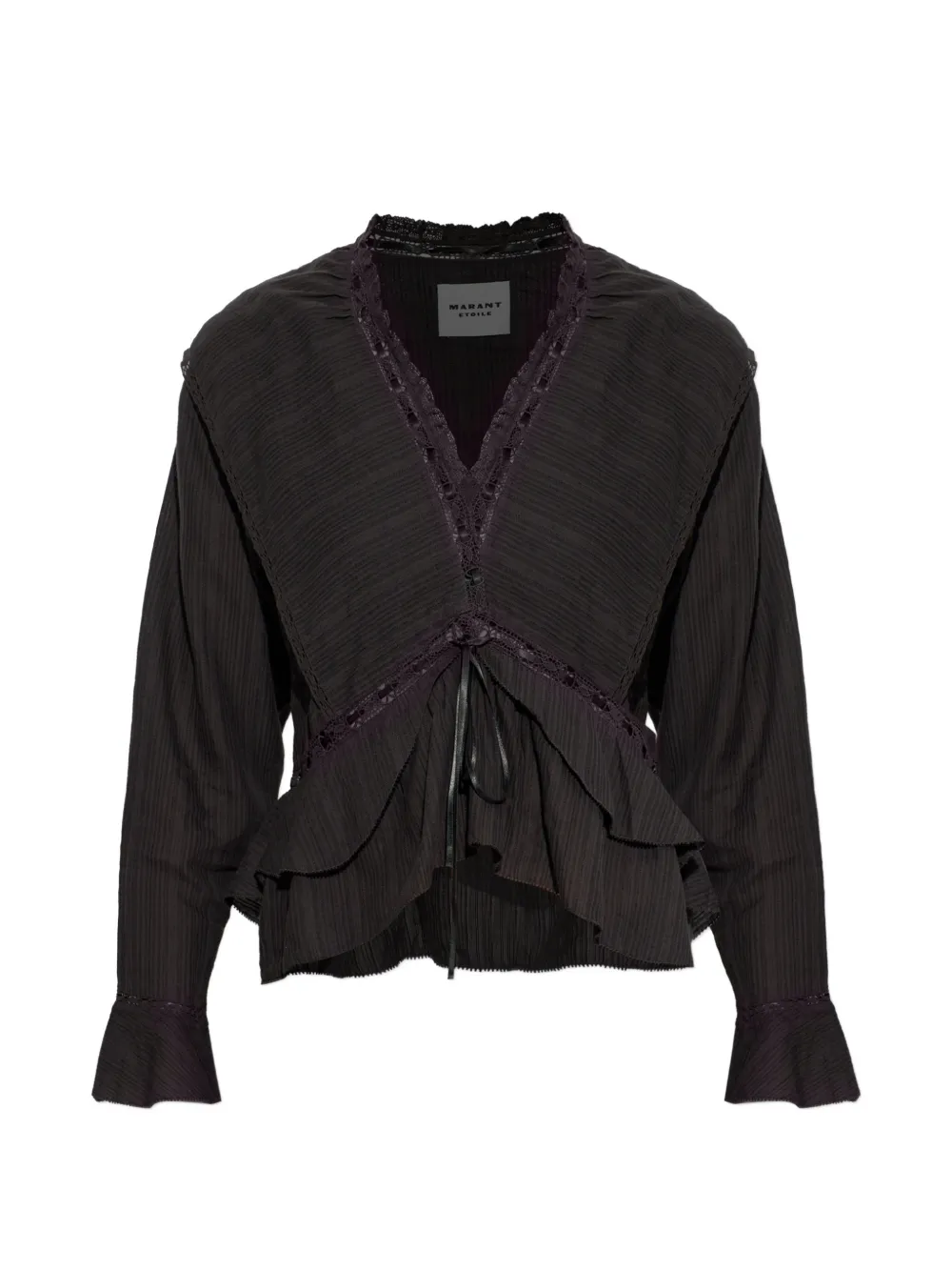 MARANT ÉTOILE lace-ruffled blouse - Nero