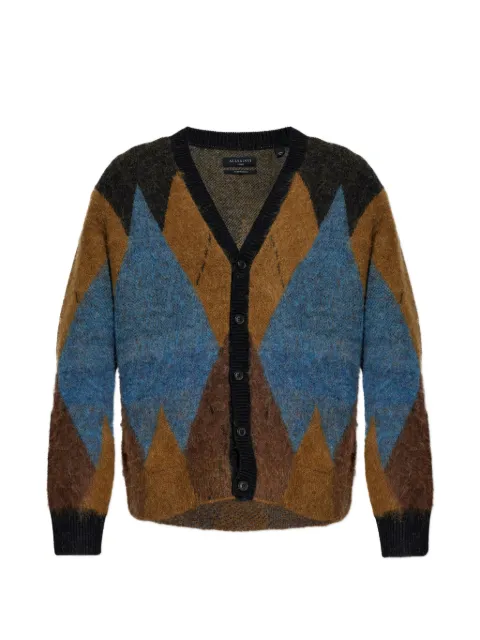 AllSaints Bernie argyle-pattern cardigan