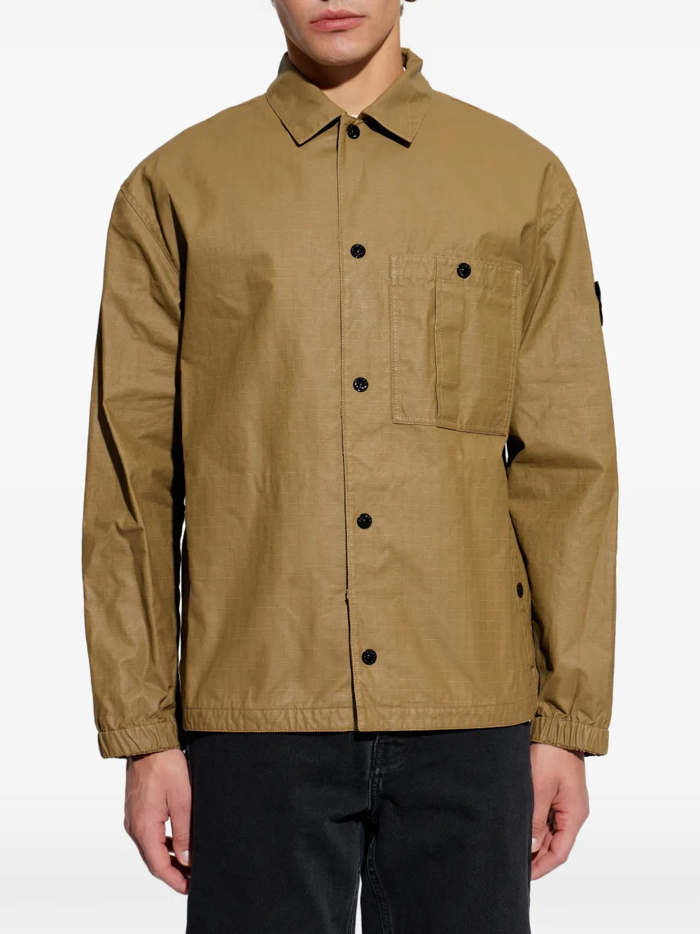 Stone Island Shirtjack met zak met knopen Groen