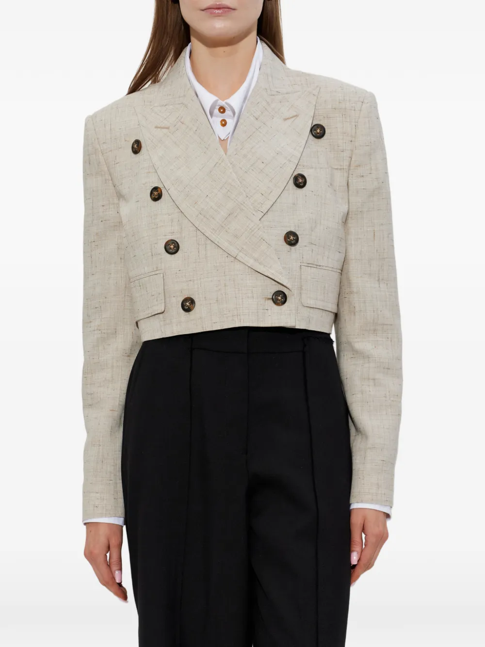 Vivienne Westwood Jack met dubbele rij knopen Beige