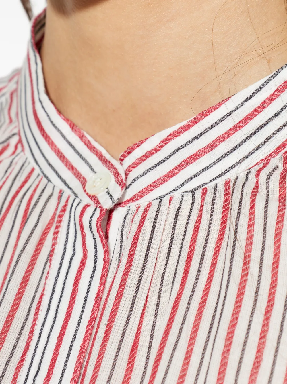 ISABEL MARANT Saocha gestreepte blouse met knopen Rood