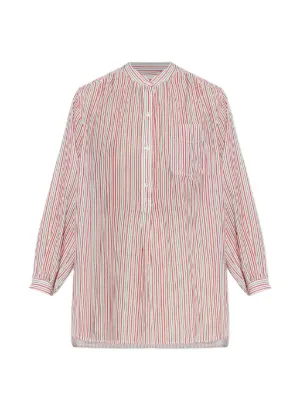SANDRO レースパネル ストライプ シャツ | ホワイト | FARFETCH JP