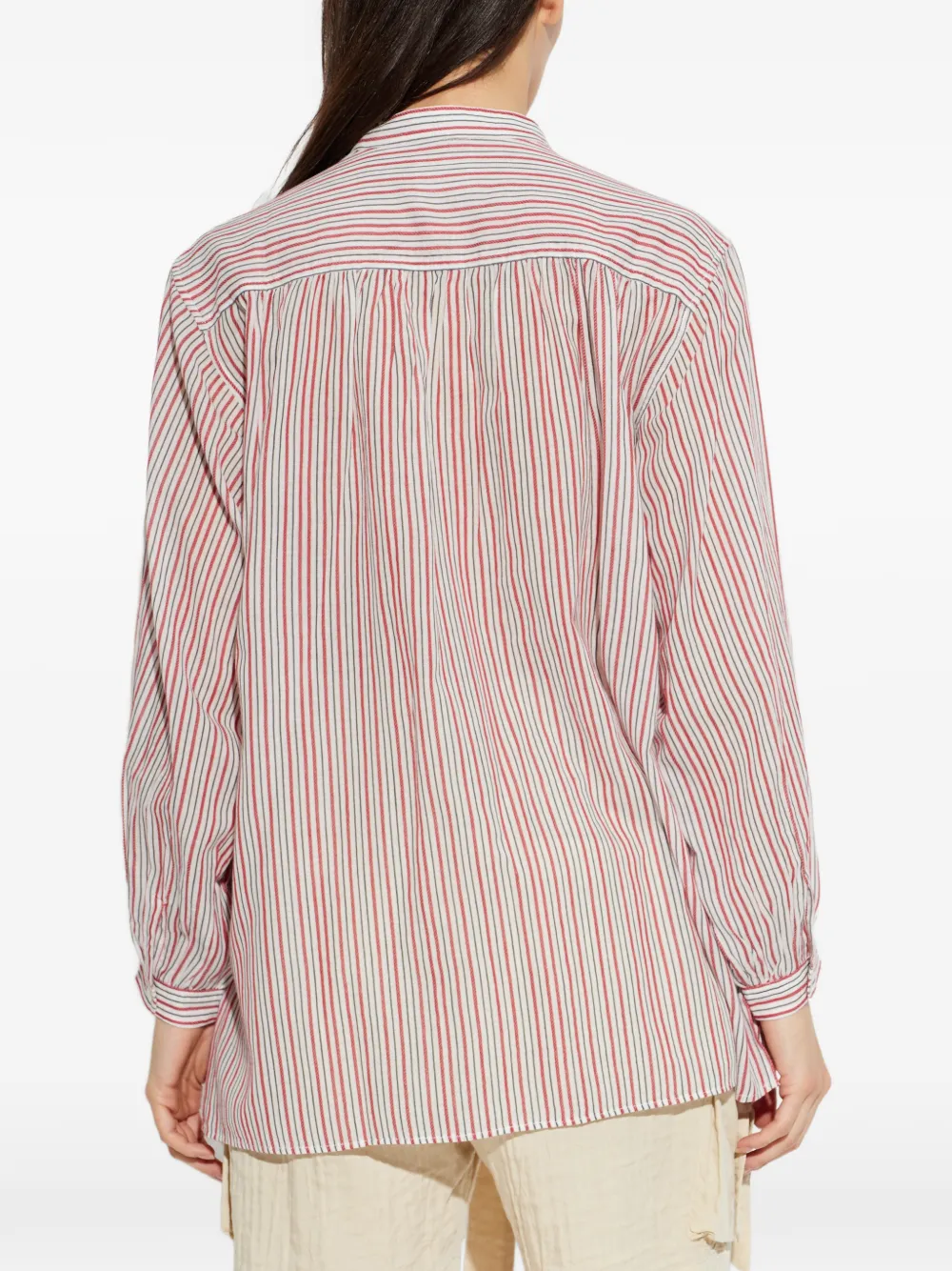 ISABEL MARANT Saocha gestreepte blouse met knopen Rood