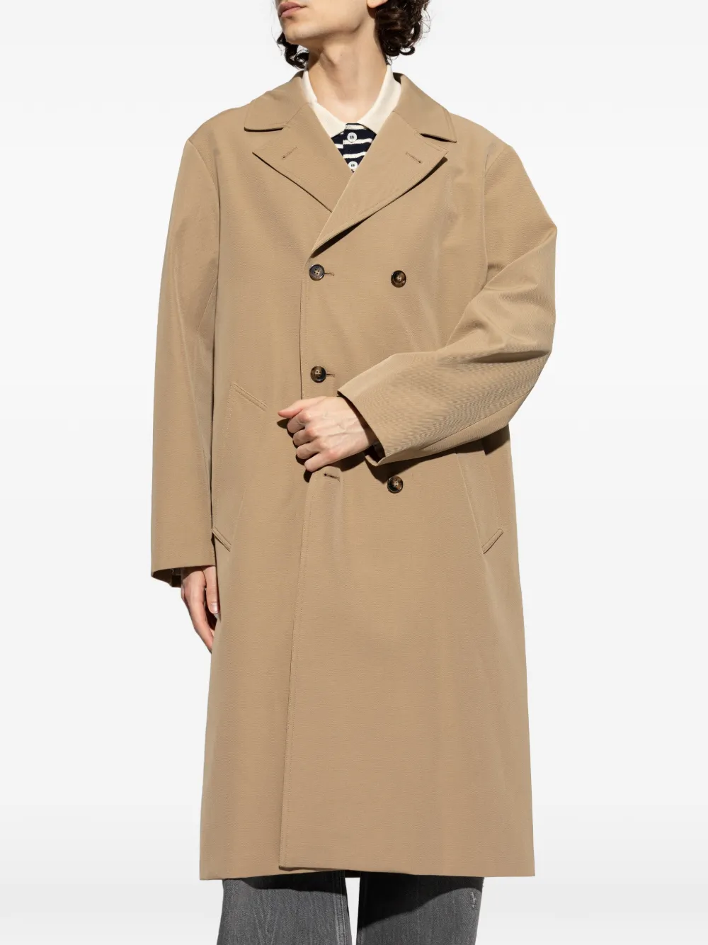  A.p.c. Buttoned Double-breasted Coat - Neutrals 