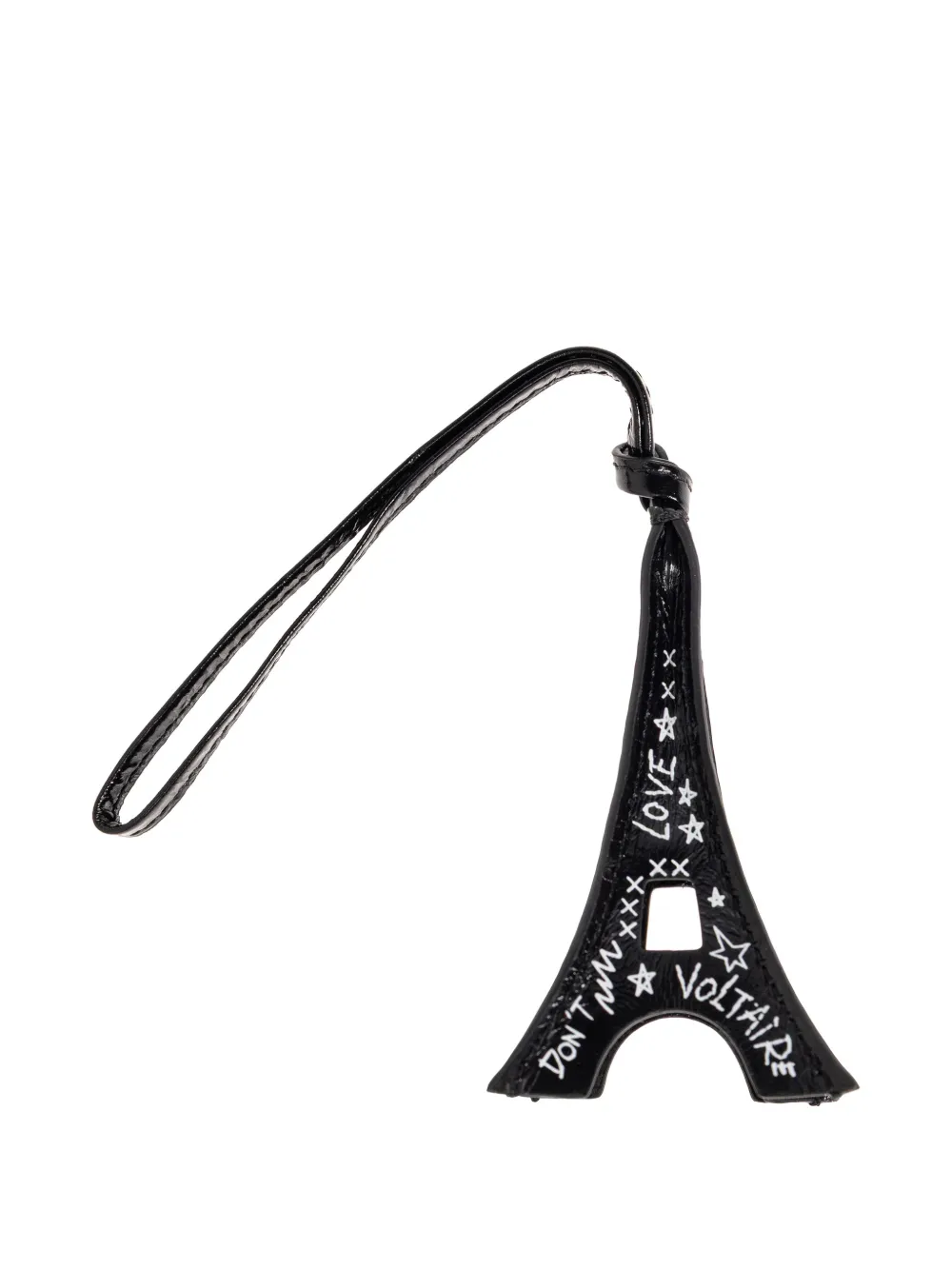 Zadig&Voltaire eiffel tower leather keyring - Nero