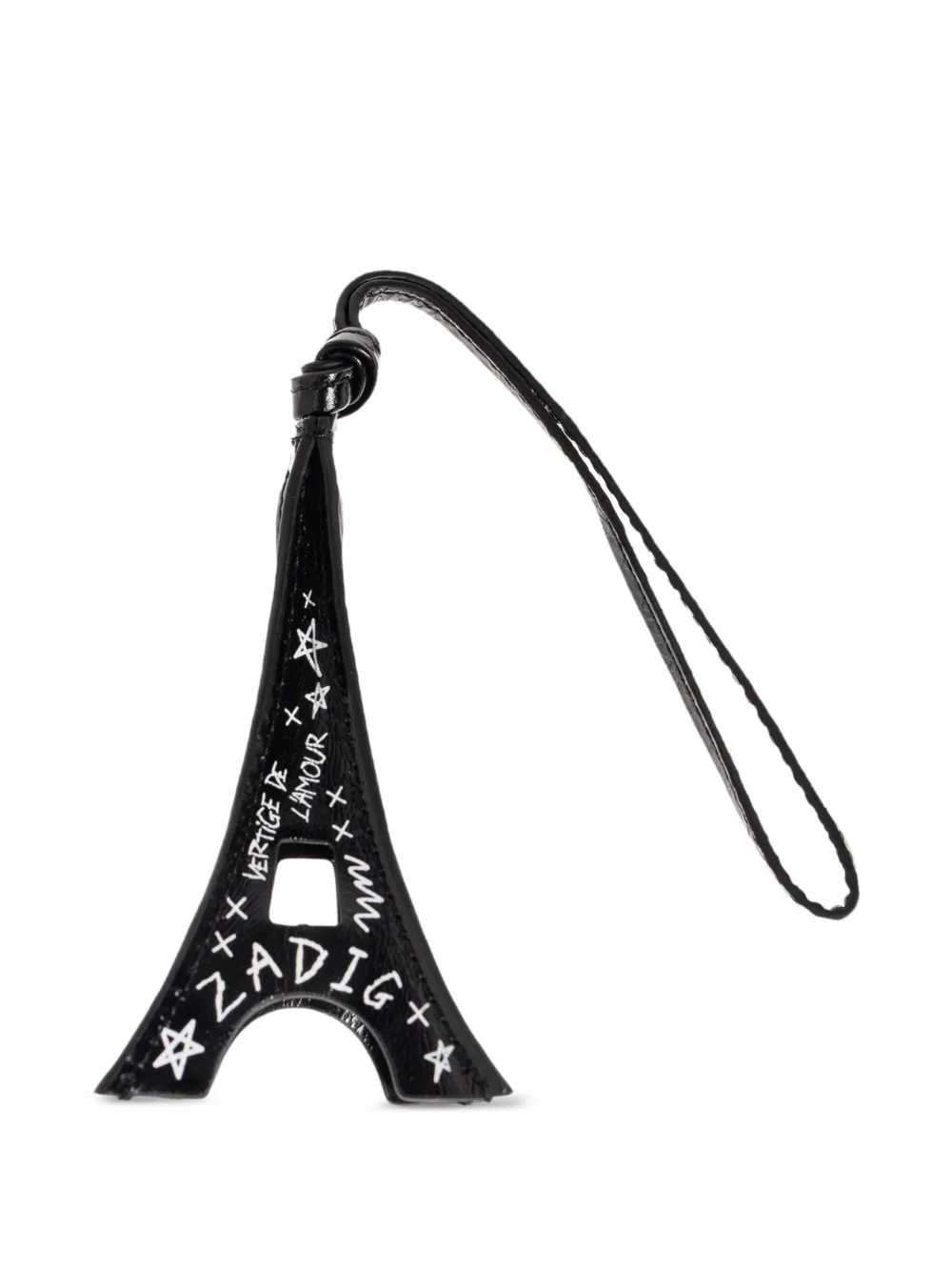 Zadig&Voltaire Eiffeltoren leren sleutelhanger Zwart