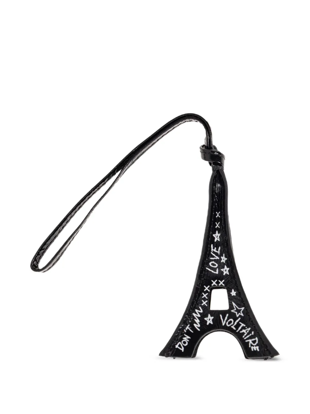 Zadig&Voltaire eiffel tower leather keyring - Nero