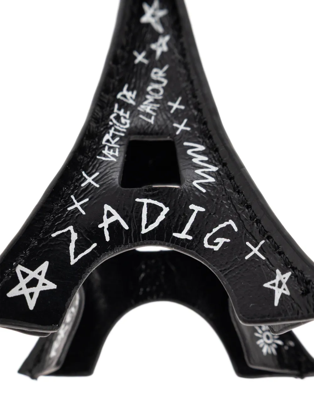 Zadig&Voltaire Eiffeltoren leren sleutelhanger Zwart