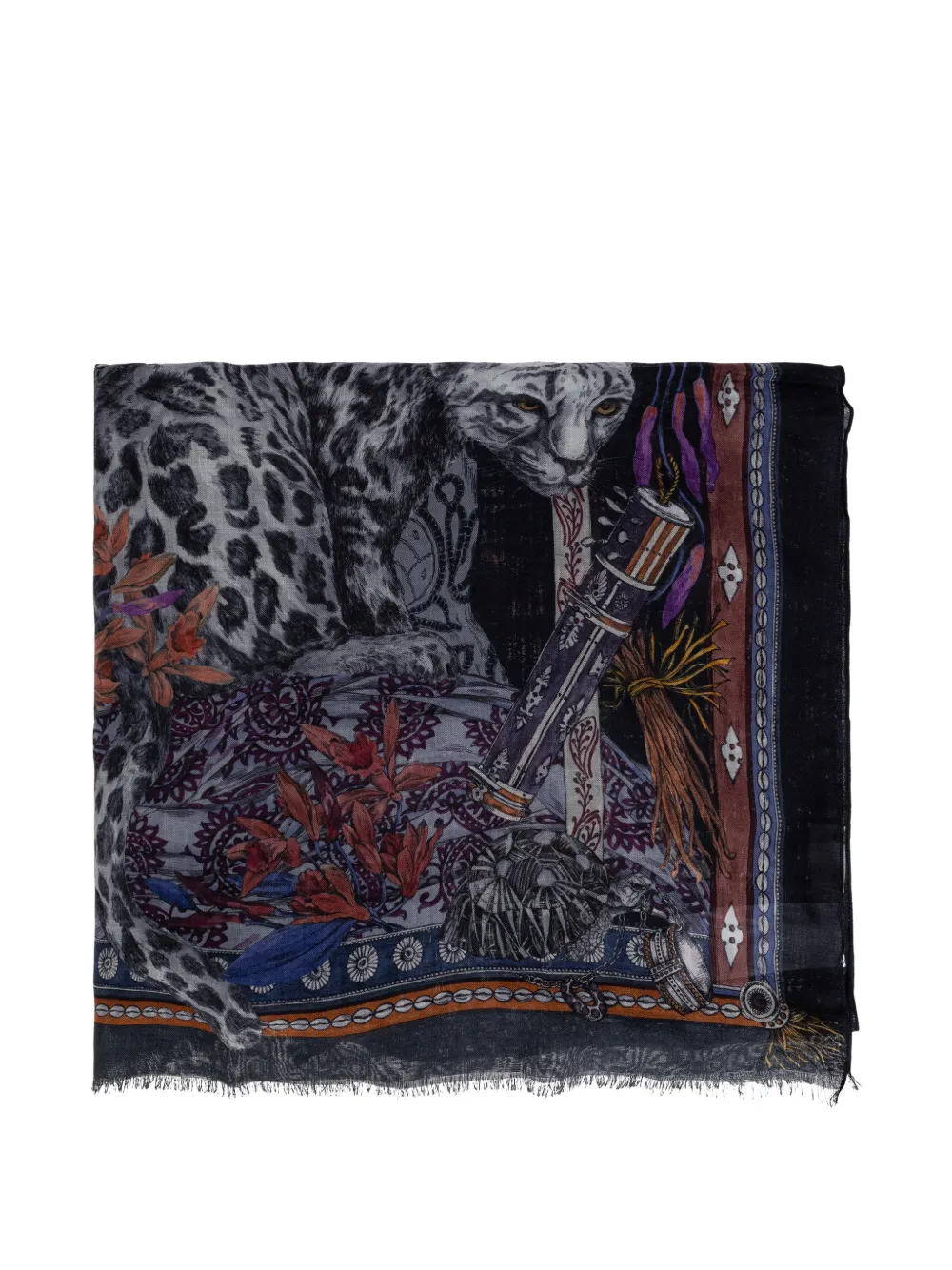 ETRO graphic-pattern scarves - Grigio