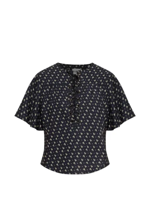 MARANT ÉTOILE Dianga lace-up printed top