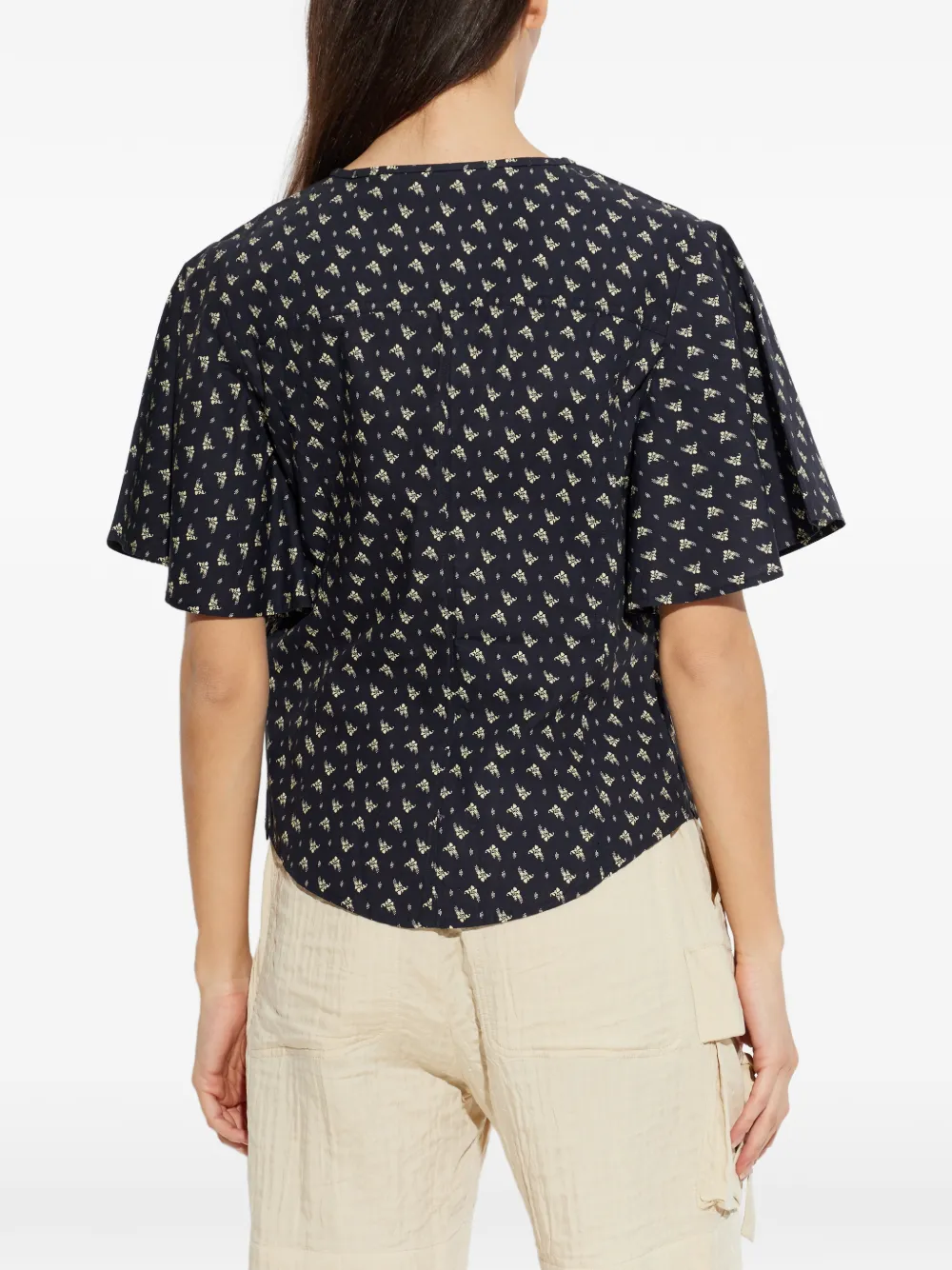 Dianga Lace-Up Printed Top