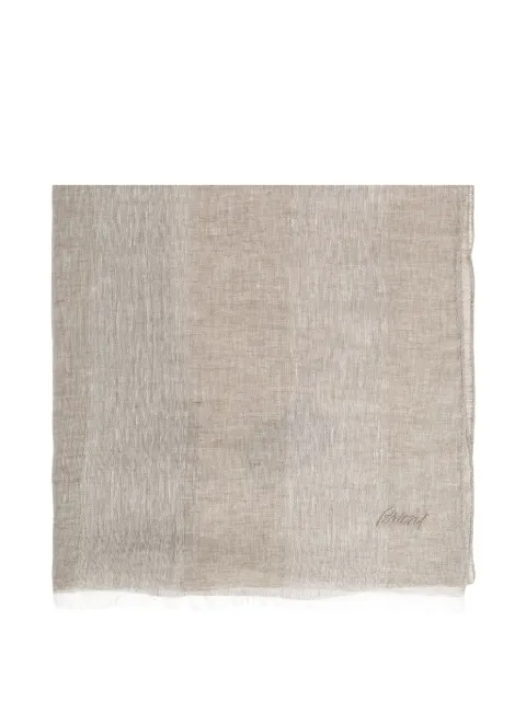 Brioni logo-embroidered scarves
