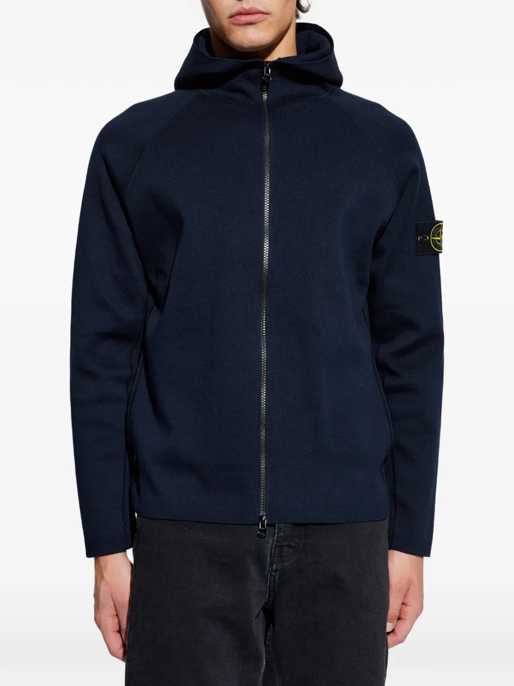 Stone Island 5100046 compacte geribbelde katoenen trui Blauw