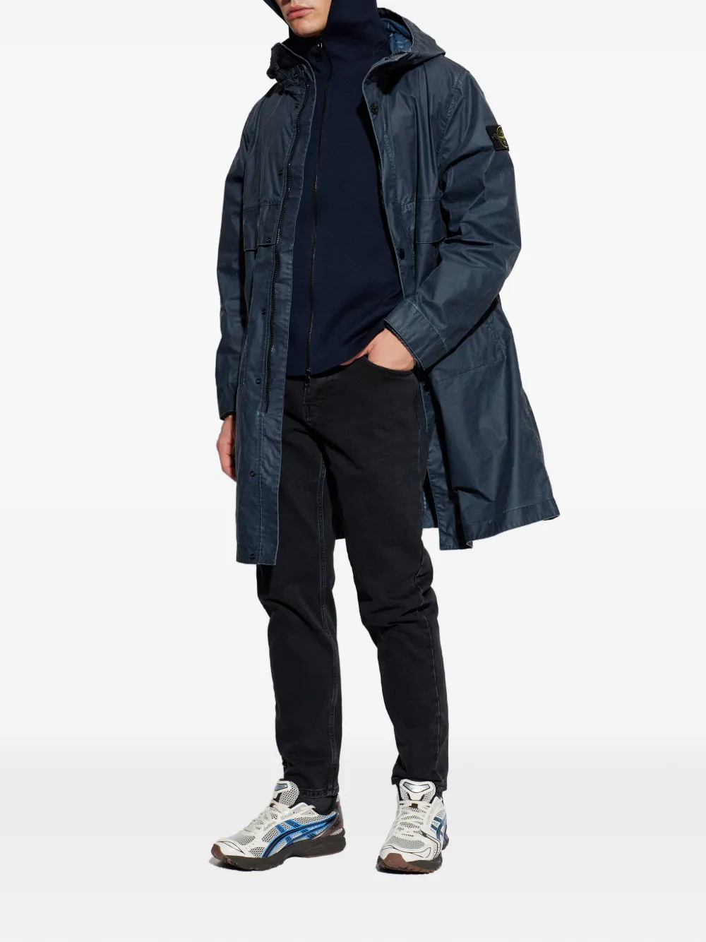Stone Island 5100046 compacte geribbelde katoenen trui Blauw