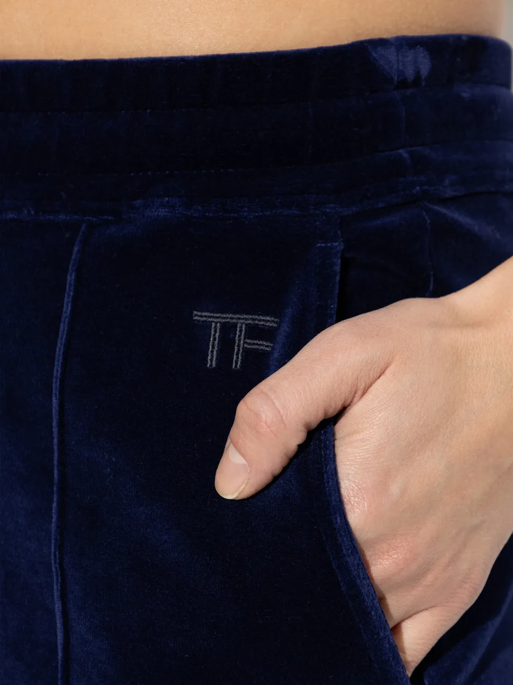 TOM FORD Broek met trekkoord en vlakken Blauw