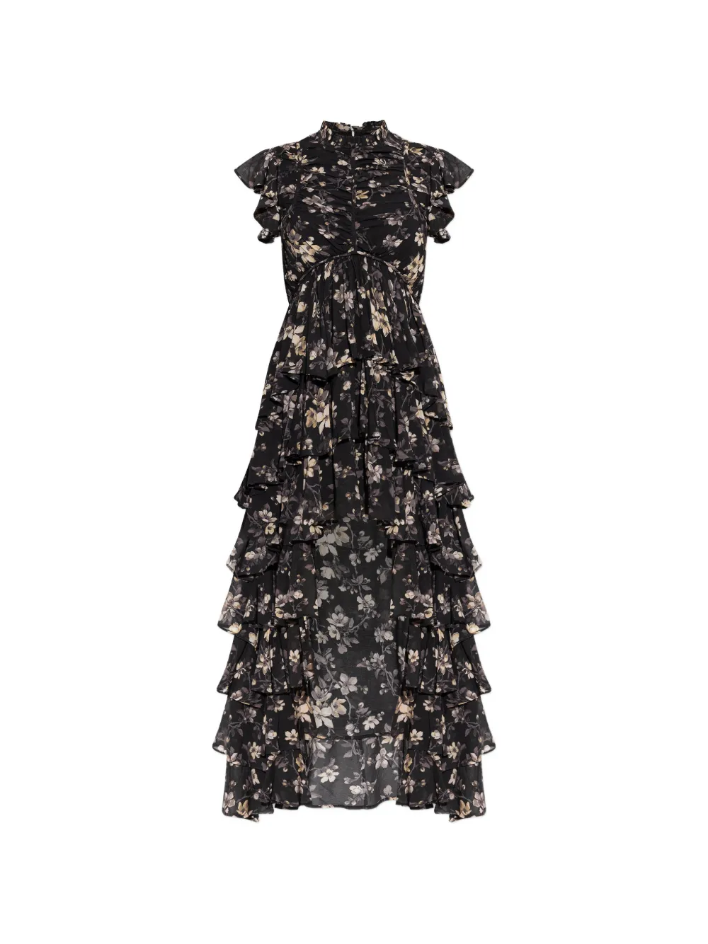 AllSaints Abito midi Shaela a fiori - Nero