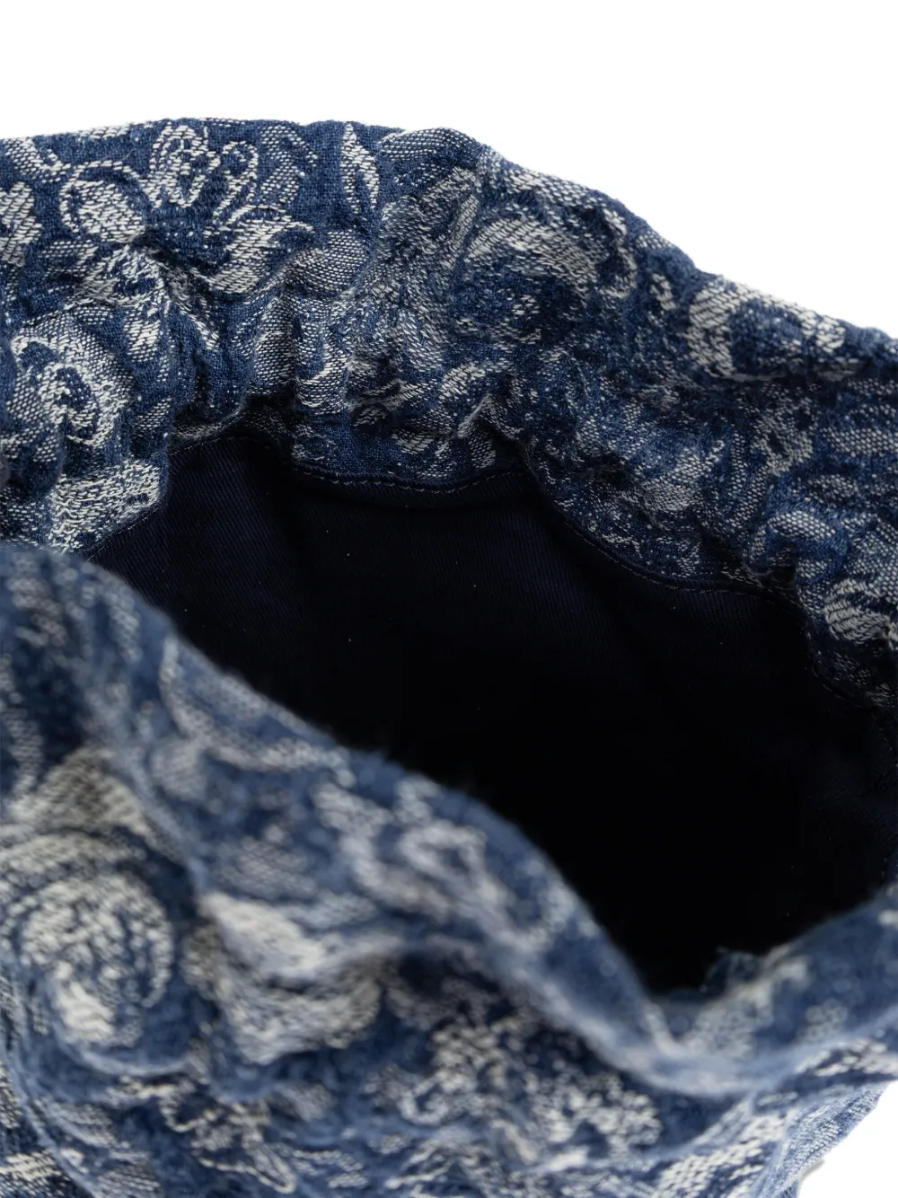 GANNI Shopper met trekkoord en bloemenprint Blauw