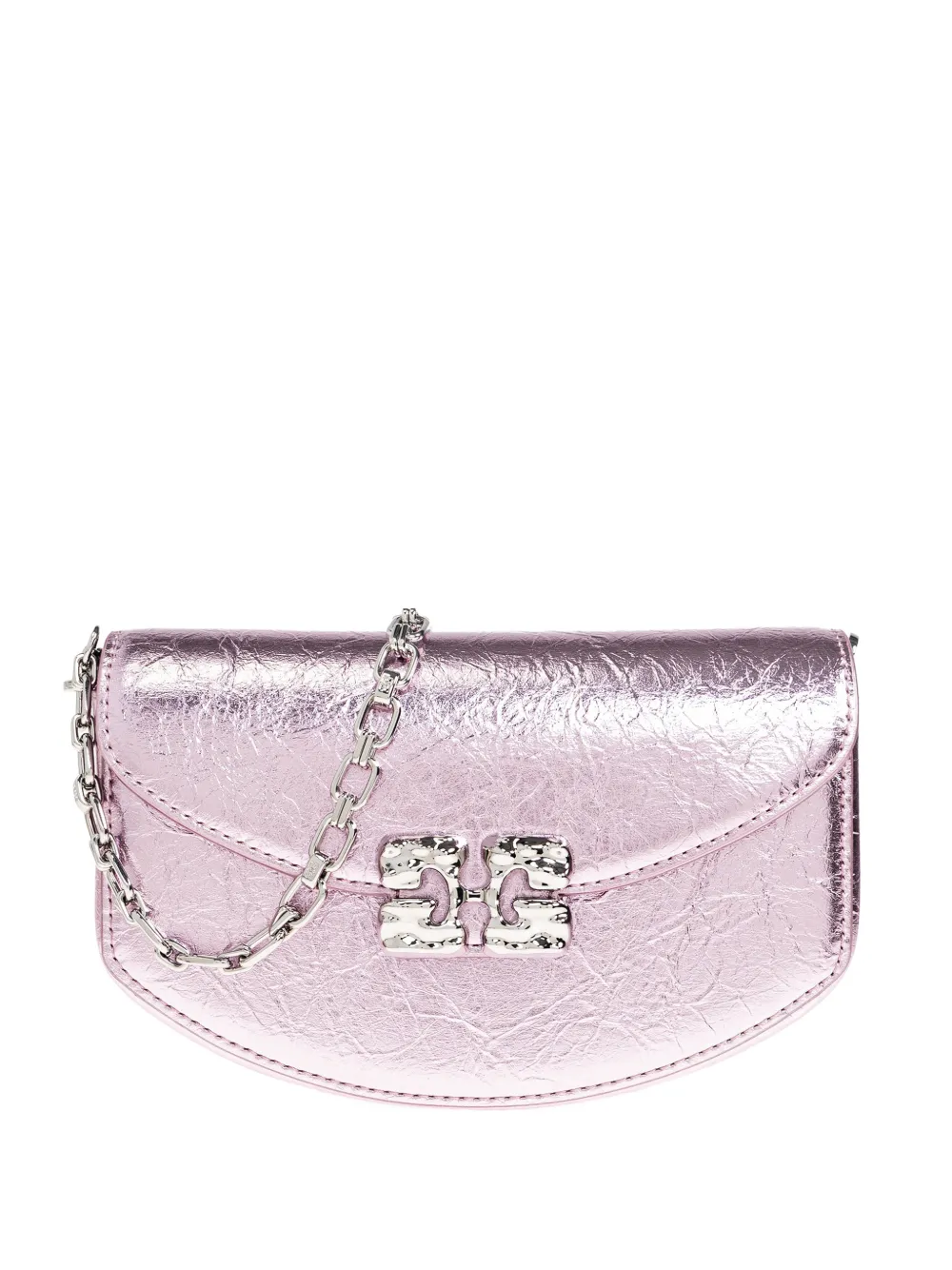 Ganni Lulu Chain Wallet In Pink