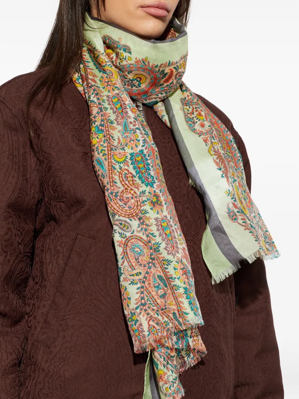 ETRO Sjaal met paisley-print Beige