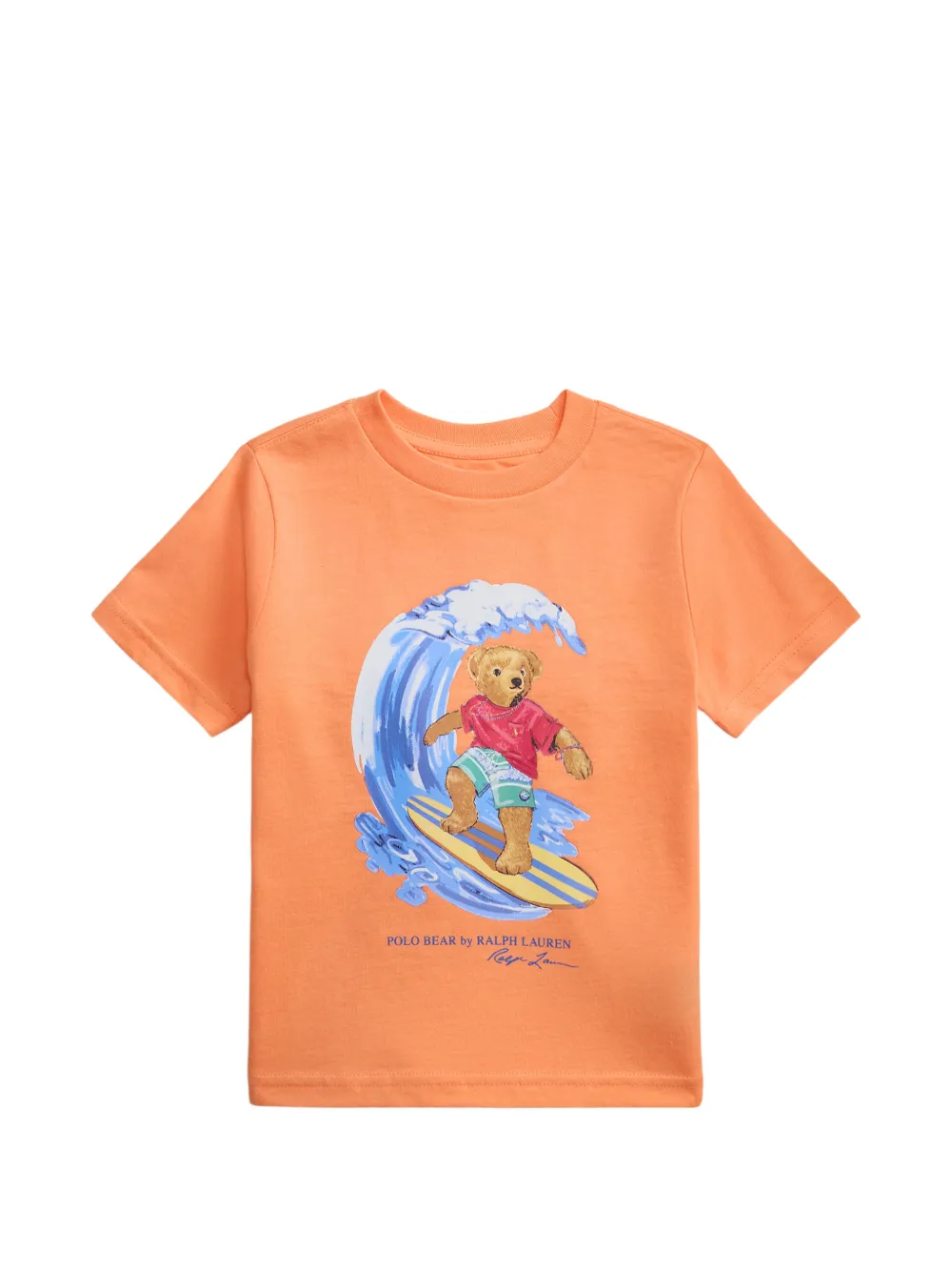 POLO RALPH LAUREN KIDS T-shirt Polo Bear con stampa - Arancione
