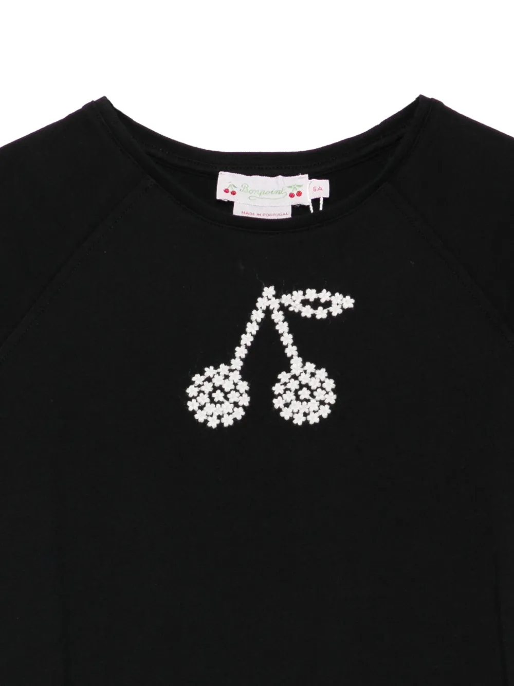  Bonpoint Asmae Cherry-embroidery T-shirt - Black 
