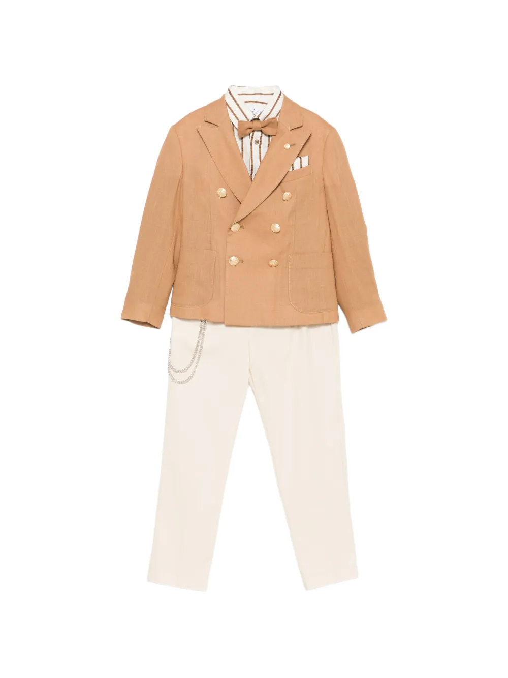 Colorichiari double-breasted suit (set of three) - Marrone