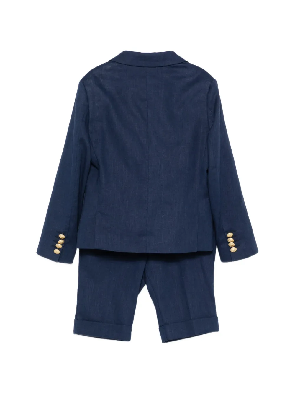 Colorichiari Vijfdelig pak met vlinderdas en dubbele rij knopen Blauw