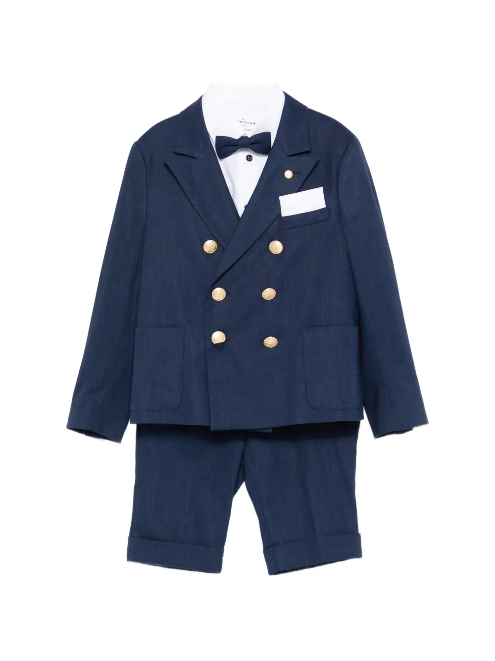 Colorichiari double-breasted bow-tie suit (set of five) - Blu