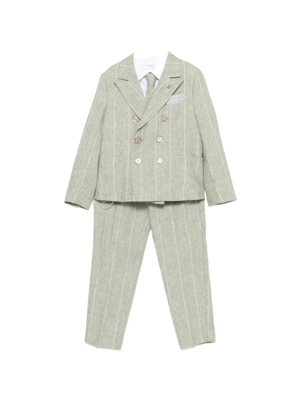 Colorichiari pinstripe detachable-chain suit (set of five) - Verde