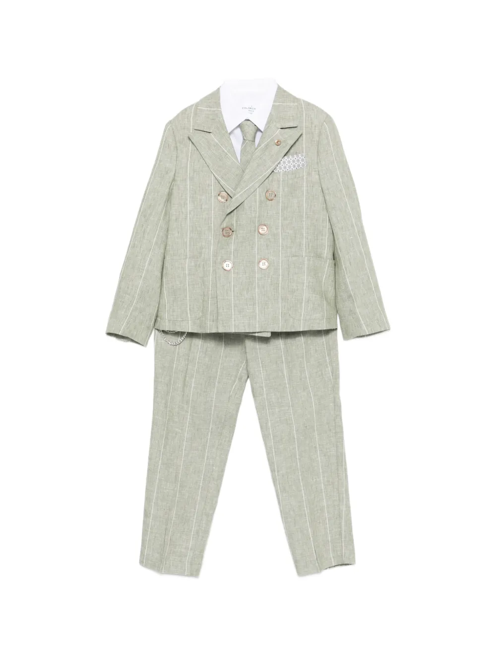 Colorichiari pinstripe detachable-chain suit (set of five) - Verde