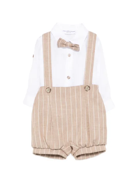 Colorichiari striped-pattern dungarees set (set of three) 