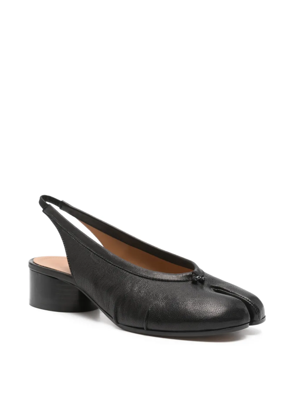 MM6 Maison Margiela Tabi leather pumps Zwart