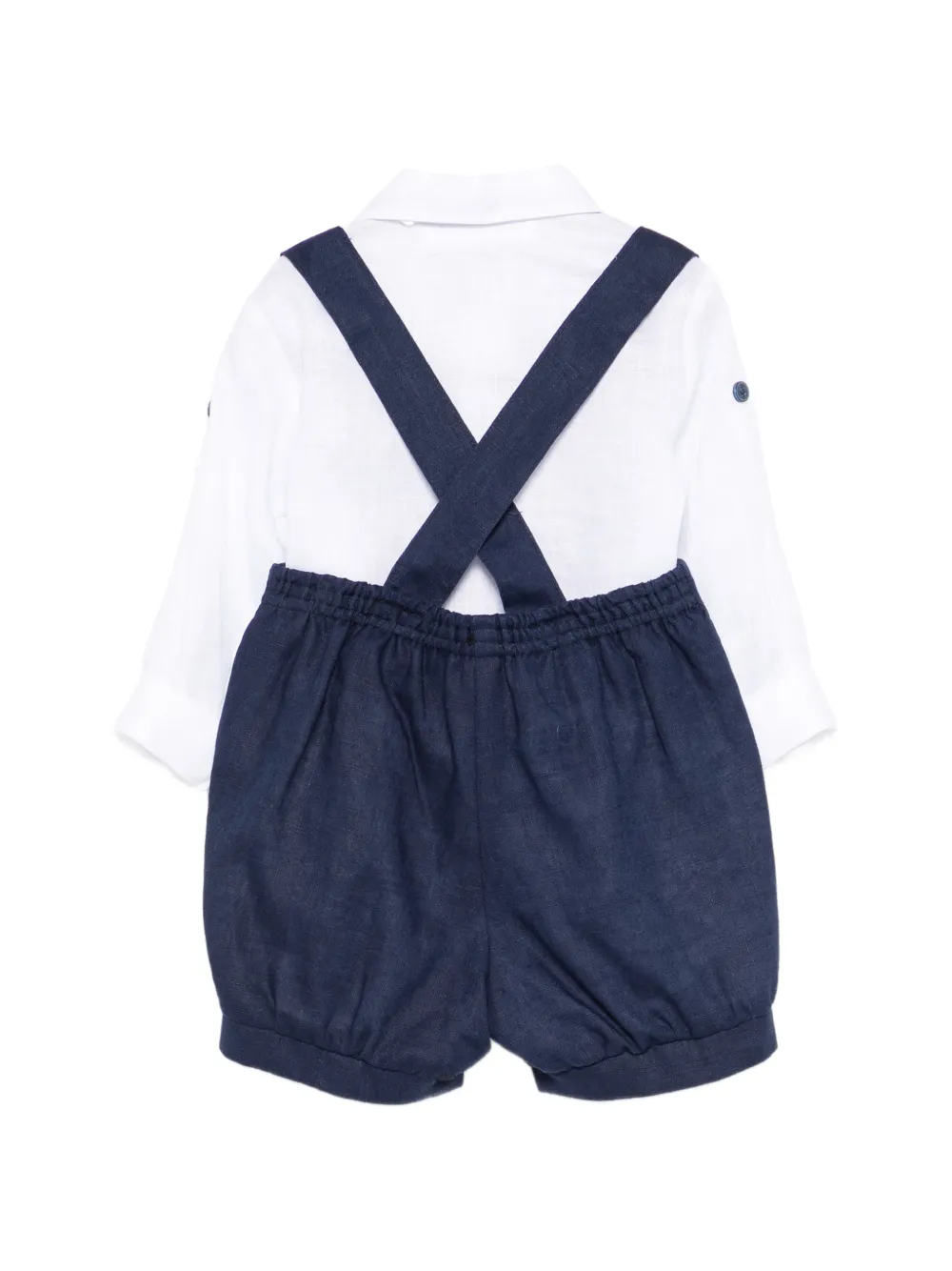 Bow-Detail Dungarees Set (Set Of Three)