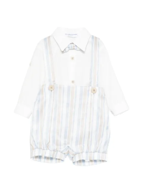 Colorichiari striped-pattern short dungarees set (set of two)