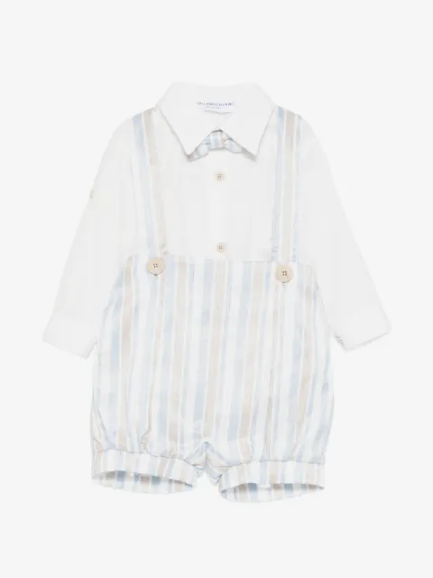 Colorichiari striped-pattern short dungarees set (set of two)
