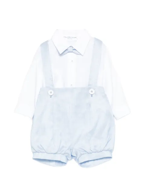 Colorichiari long-sleeve shirt and short-dungarees set 
