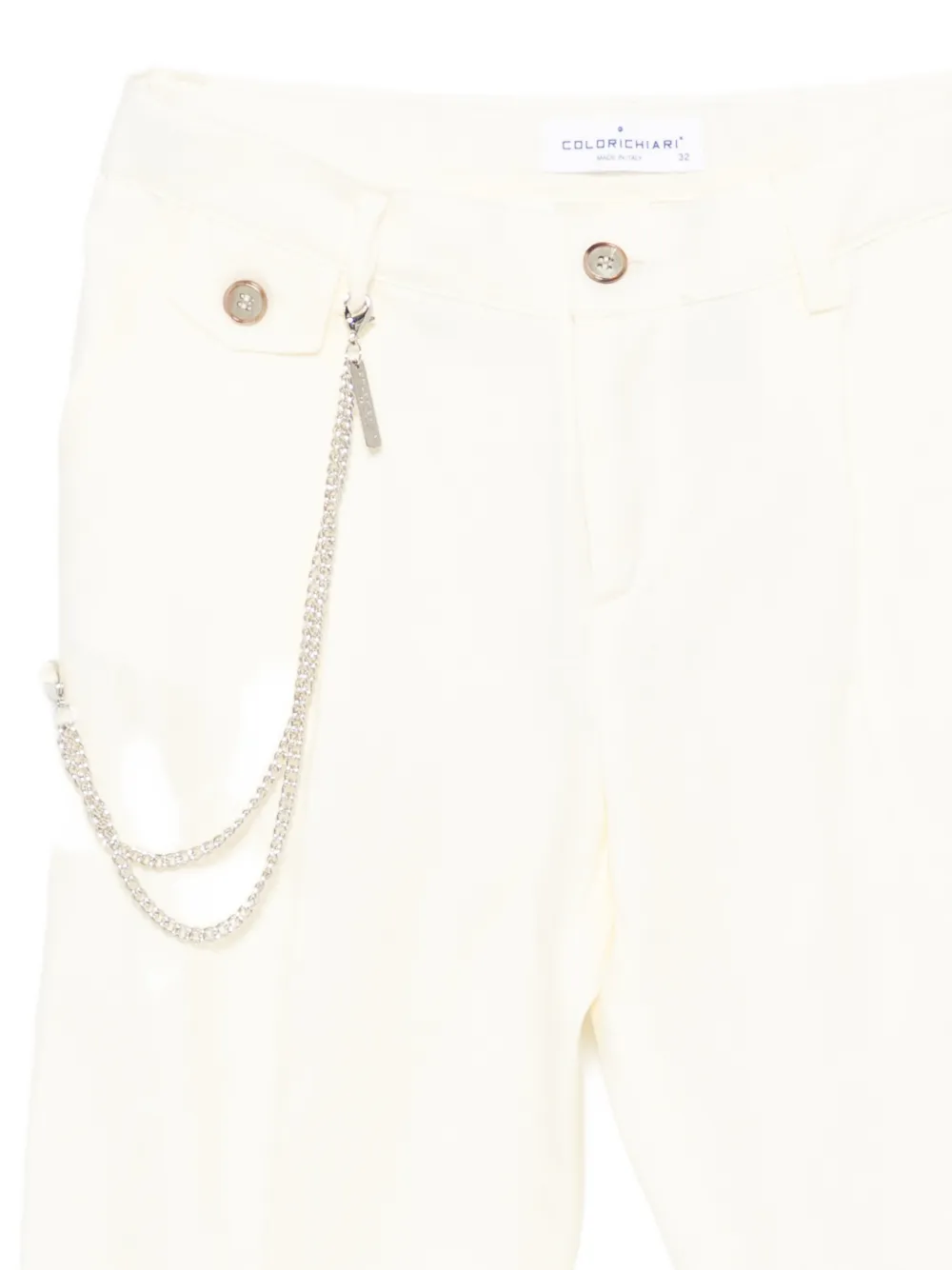 Colorichiari Vijfdelig pak met colourblocking en ketting Beige