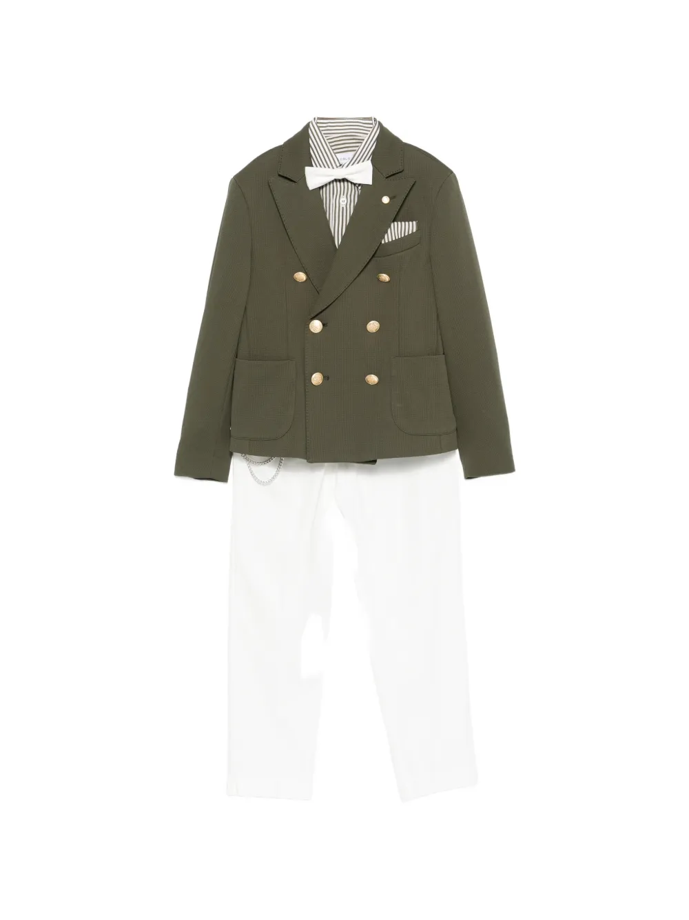 Colorichiari chain-detail suit (set of five) - Verde