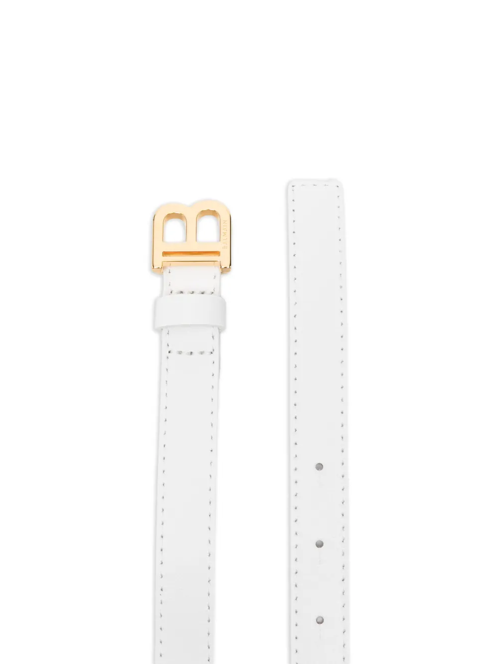  Balmain Kids Logo-buckle Belt - White 