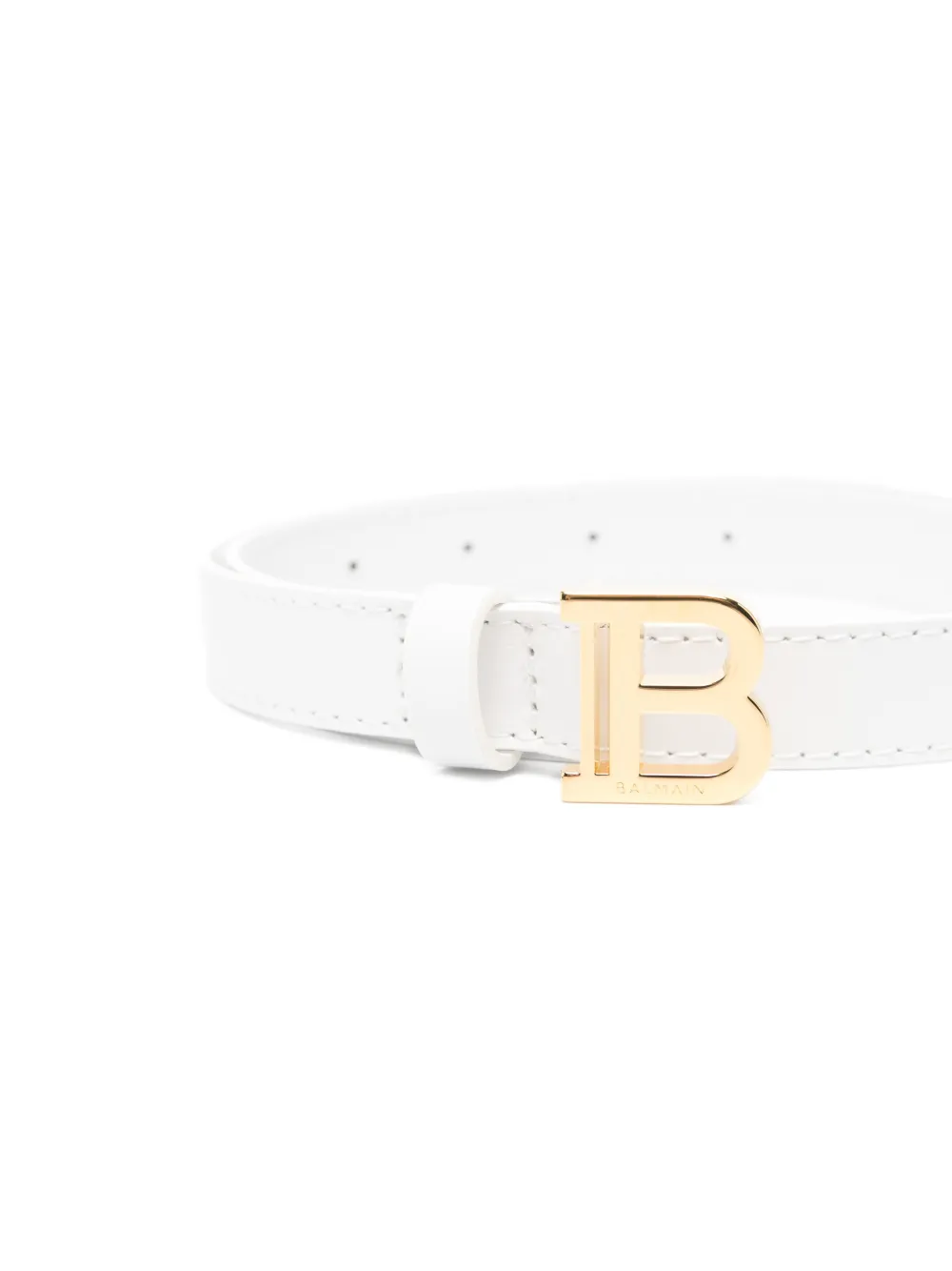  Balmain Kids Logo-buckle Belt - White 